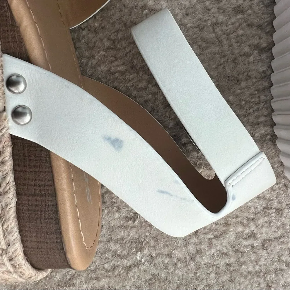 Soda White Espadrille Platform Sandals - Size 7